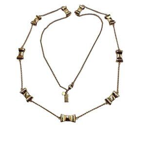 Designer Kate Spade Gold Tone Bow Tie Station 28 Inch Necklace